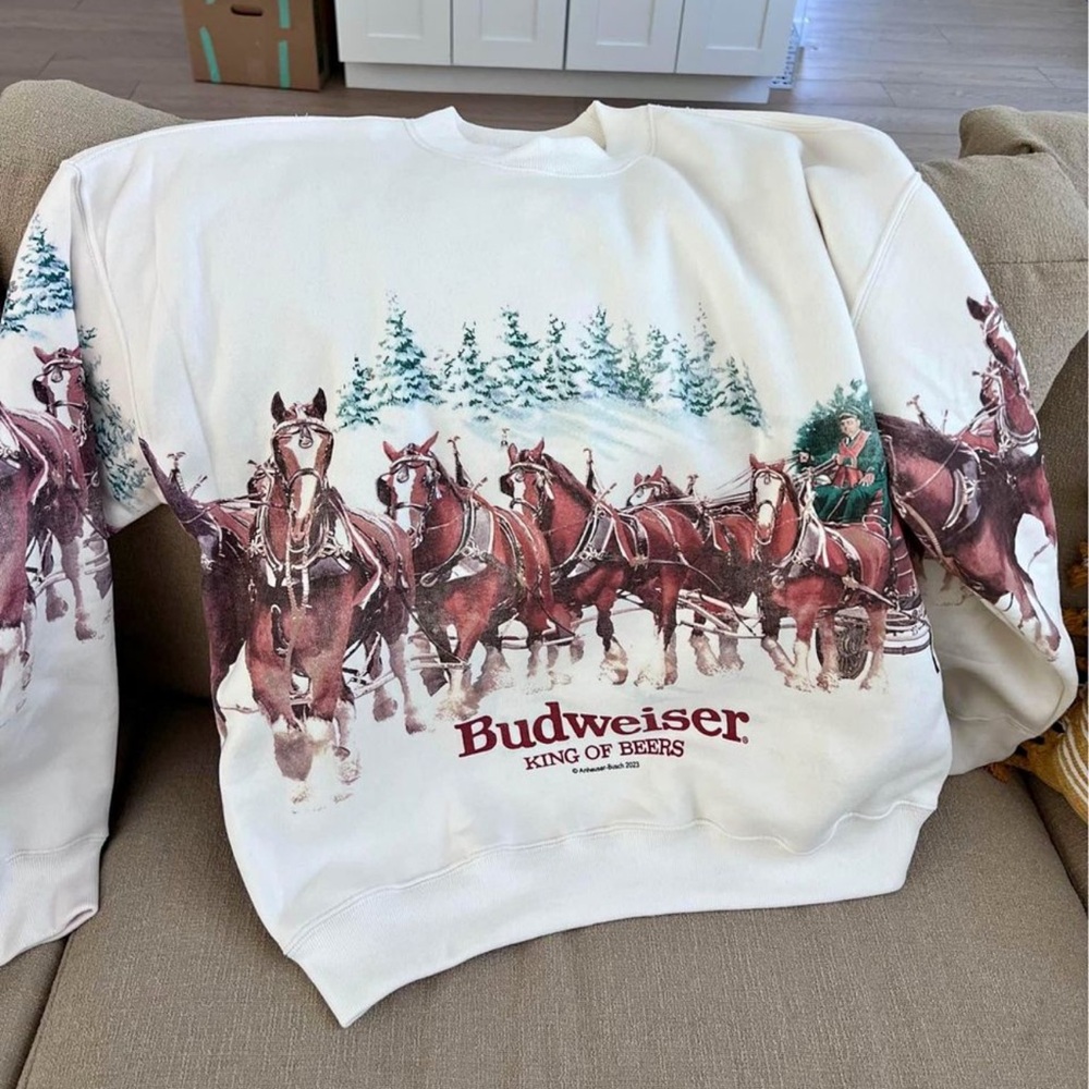 Abercrombie Budweiser oversized sweater